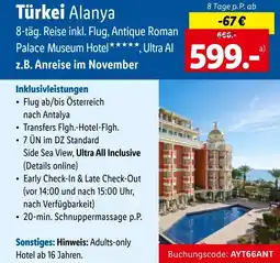 Lidl Reisen Türkei Alanya Angebot