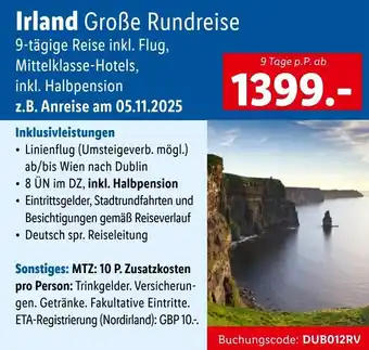 Lidl Reisen Lidl-Reisen Irland-Große Rundreise Angebot