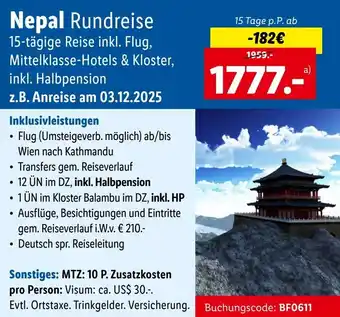 Lidl Reisen Lidl-Reisen Nepal-Rundreise Angebot