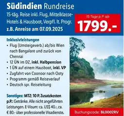 Lidl Reisen Lidl-Reisen Südindien Rundreise Angebot