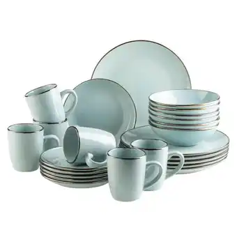 Möbelix Kombiservice Metallic Rim 6 Personen Geschirr Set Angebot