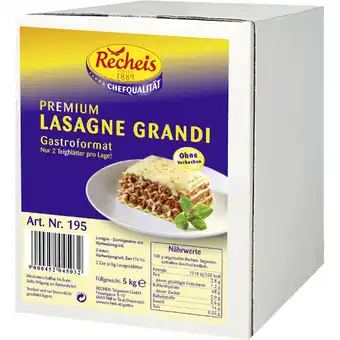 Metro Lasagne Grandi, Preisangabe ohne MwSt. (Preis inkl. MwSt. 4,67 €), METRO Angebot