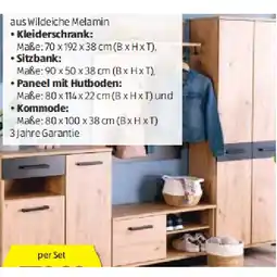 Hofer Garderoben-Set aus Wildeiche Melamin HOFER Angebot
