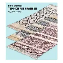 Hofer Teppich mit Fransen Gr. 70 x 140 cm HOFER Angebot