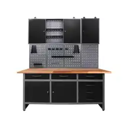 Möbelix Werkbank-Set Karsten B: 160 cm Anthrazit/Grau Angebot