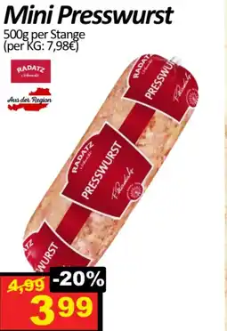 Wurstico Mini Presswurst Angebot