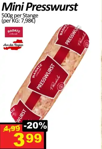 Wurstico Mini Presswurst Angebot