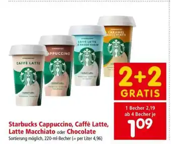 Interspar Starbucks Cappuccino, Caffè Latte, Latte Macchiato oder Chocolate Angebot