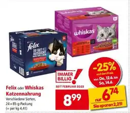 Interspar Felix oder Whiskas Katzennahrung Angebot