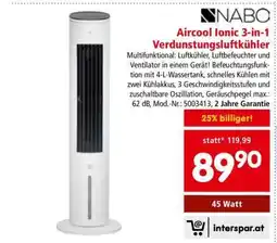 Interspar Aircool Ionic 3-in-1 Verdunstungsluftkühler Angebot