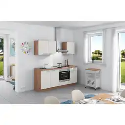 Möbelix Küchenzeile Base Ohne Geräte 200 Cm Weiß/bergeiche Angebot