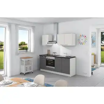 Möbelix Küchenzeile Base Ohne Geräte 200 Cm Weiß/anthrazit Angebot