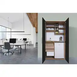 Möbelix Schrankküche mit Kühlschrank + Kochfeld 104 cm Schwarz Angebot
