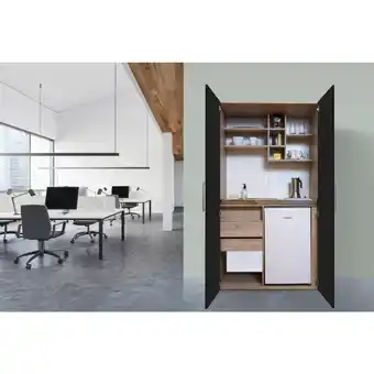 Möbelix Schrankküche mit Kühlschrank + Kochfeld 104 cm Schwarz Angebot