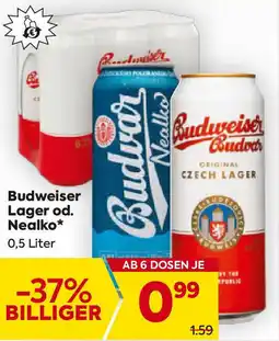 Billa Budweiser Lager od. Nealko Angebot