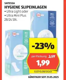 Hofer Satessa Slipeinlagen Angebot