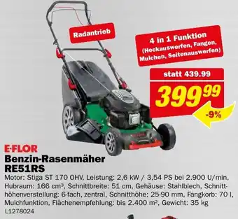 Bauring E-FLOR Benzin-Rasenmäher RE51RS Angebot