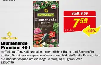 Bauring Sungreen Blumenerde Premium Angebot