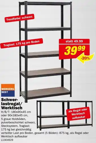 Bauring Schwer- lastregal Werktisch Angebot