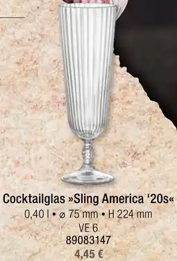 Landmarkt Cocktailglas Sling America '20s Angebot