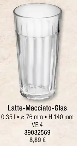 Landmarkt Latte-Macciato-Glas Angebot