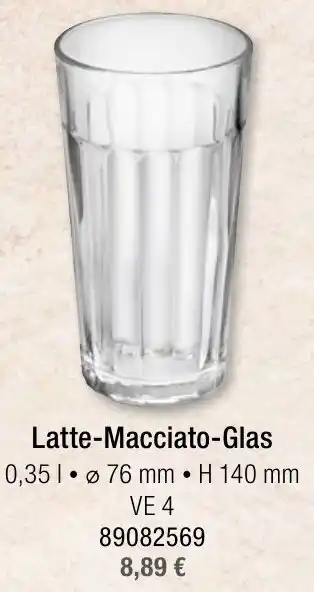 Landmarkt Latte-Macciato-Glas Angebot