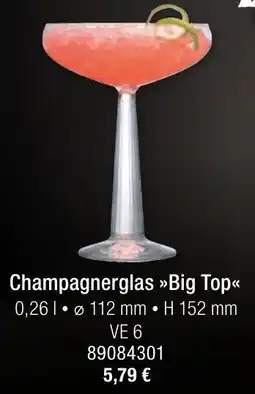 Landmarkt Champagnerglas Big Top Angebot