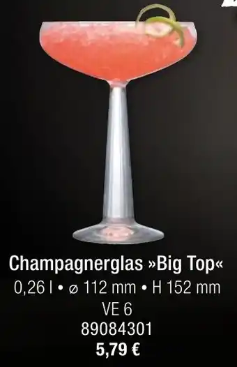 Landmarkt Champagnerglas Big Top Angebot