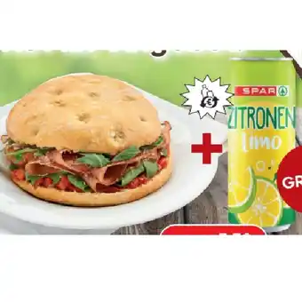 SPAR Gourmet Panino Prosciutto-Pomodori + SPAR Limo 0,33-lt.-Dose GRATIS versch. Sorten SPAR Gourmet Angebot