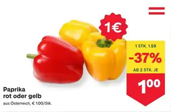 MPreis Paprika rot oder gelb Angebot