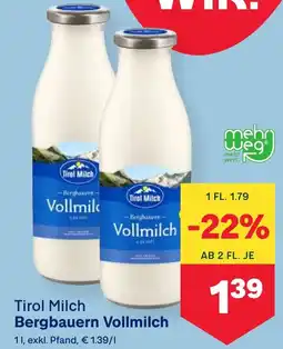 MPreis Tirol Milch Bergbauern Vollmilch Angebot