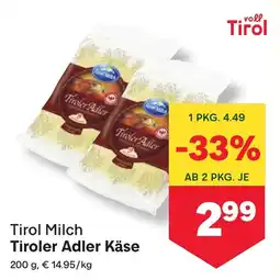 MPreis Tirol Milch Tiroler Adler Käse Angebot