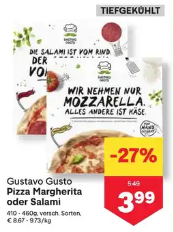 MPreis Gustavo Gusto Pizza Margherita oder Salami Angebot