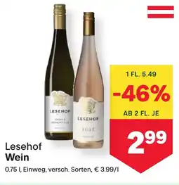 MPreis Lesehof Wein Angebot