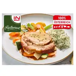 Interspar Gefüllter Kalbsrollbraten mit Biersaftl, Gemüse und Butterreis INTERSPAR Angebot