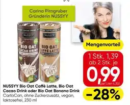 Spar NUSSYY Bio Oat Caffè Latte, Bio Oat Cacao Drink oder Bio Oat Banana Drink Angebot