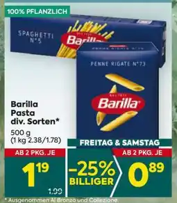 Billa Barilla Pasta div. Sorten Angebot