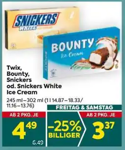 Billa Twix, Bounty, Snickers od. Snickers White Ice Cream Angebot