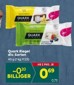 Billa Quark Riegel div. Sorten Angebot