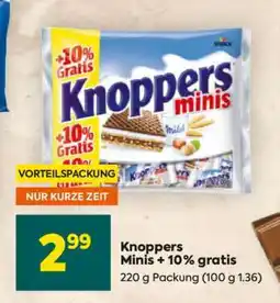 Billa Knoppers Minis + 10% gratis Angebot