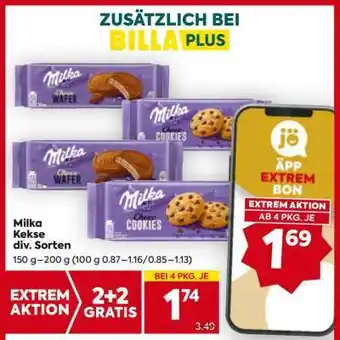 Billa Milka Kekse div. Sorten Angebot