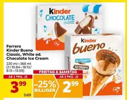 Billa Ferrero Kinder Bueno Classic, White od. Chocolate Ice Cream Angebot