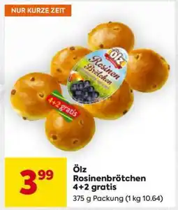 Billa Ölz Rosinenbrötchen 4+2 gratis Angebot