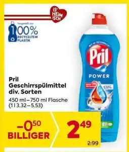 Billa Pril Geschirrspülmittel div. Sorten Angebot
