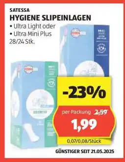 Hofer SATESSA HYGIENE SLIPEINLAGEN Angebot