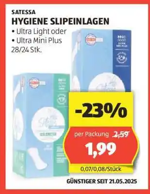 Hofer SATESSA HYGIENE SLIPEINLAGEN Angebot