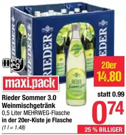 Maximarkt Rieder Sommer 3.0 Weinmischgetränk Angebot