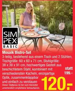 Maximarkt Mosaik Bistro-Set Angebot