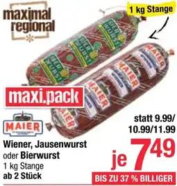 Maximarkt Wiener, Jausenwurst oder Bierwurst Angebot