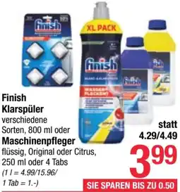 Maximarkt Finish Klarspüler oder Maschinenpfleger Angebot